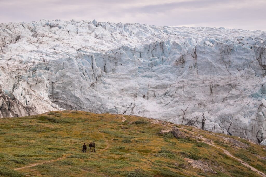 Guests approaching Russell Glacier