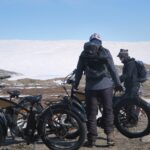Two visitors on e-fatbikes near the Greenland Icecap - Kangerlussuaq