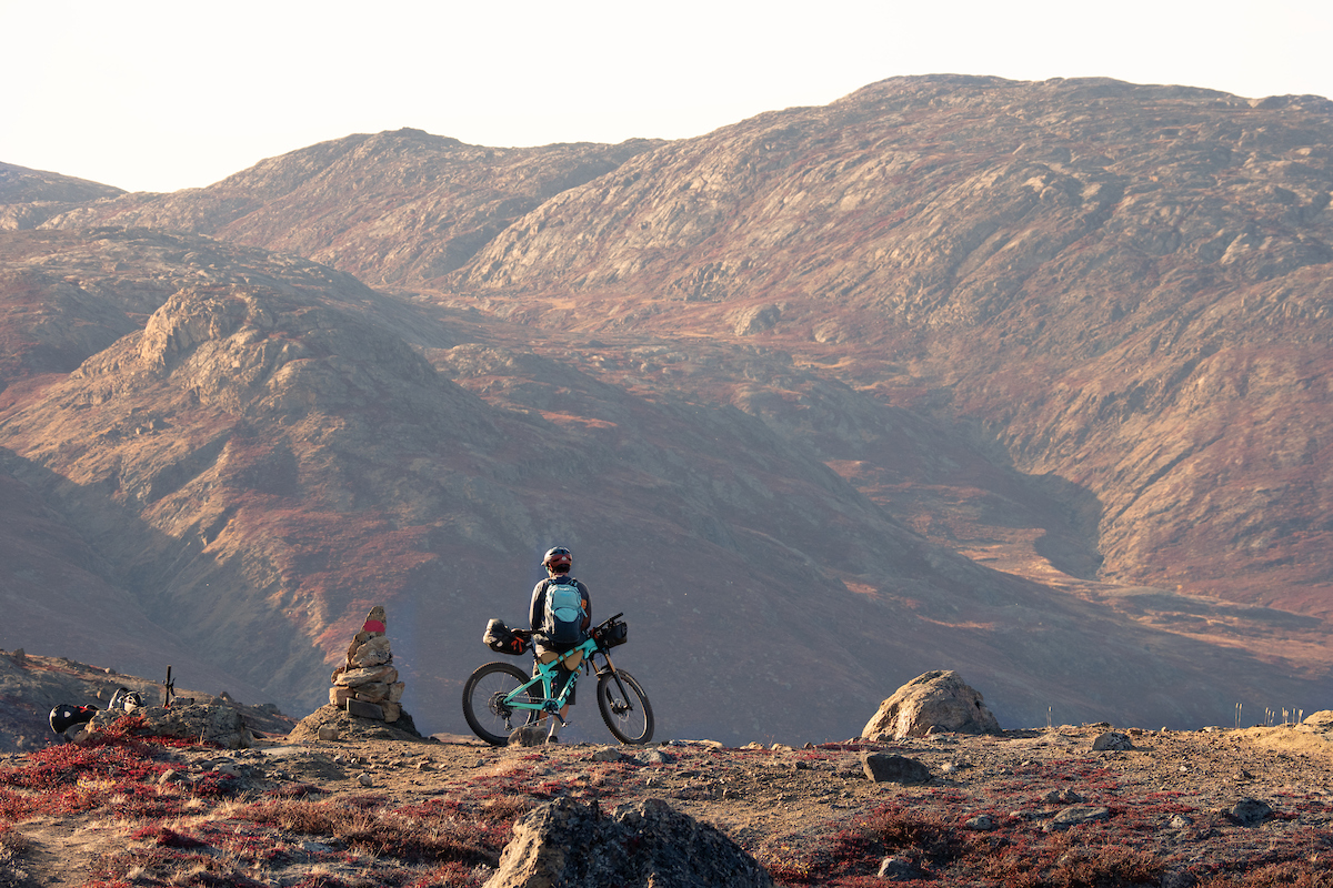 Mountain bikers taking a break along the Arctic Circle Trail