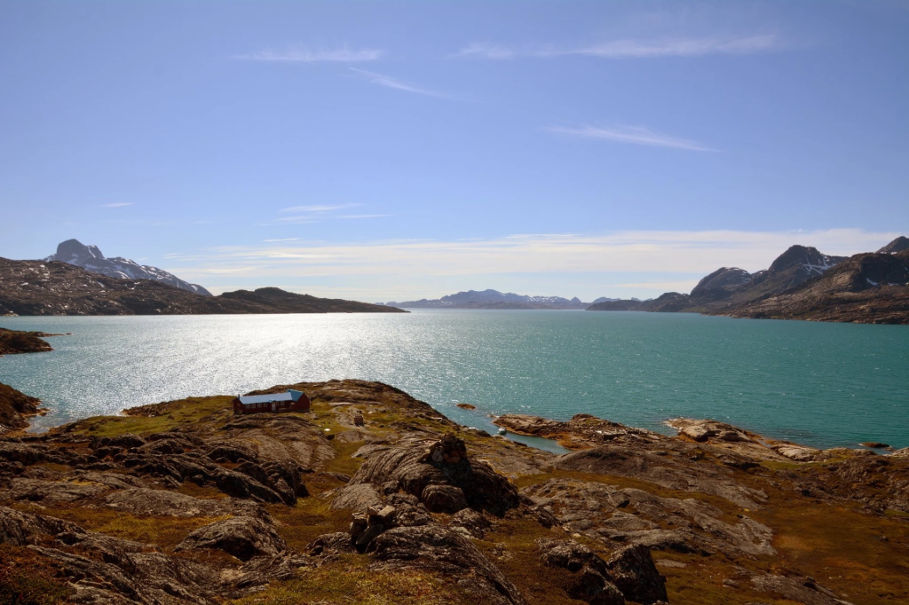 View over Ikkamiut Lodge from Maniitsoq Lodges