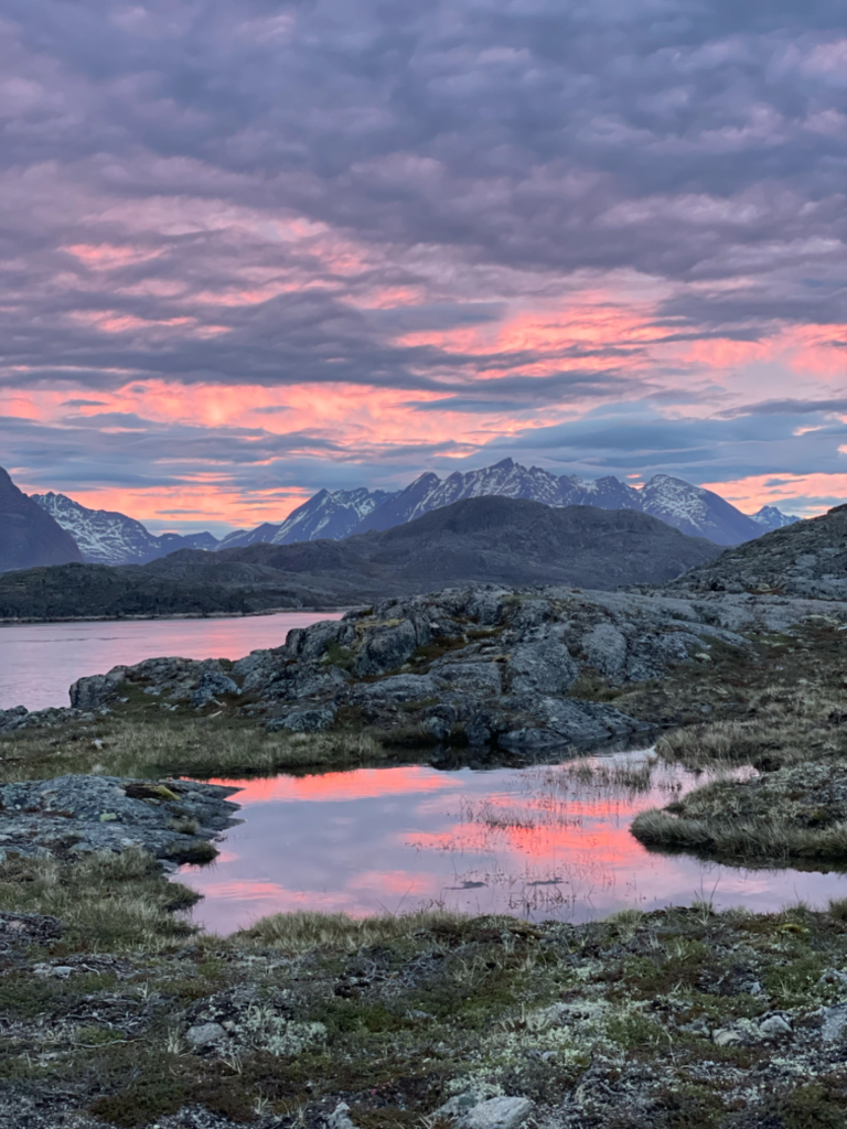 Night View from Inussuit Lodge by Maniitsoq Lodges