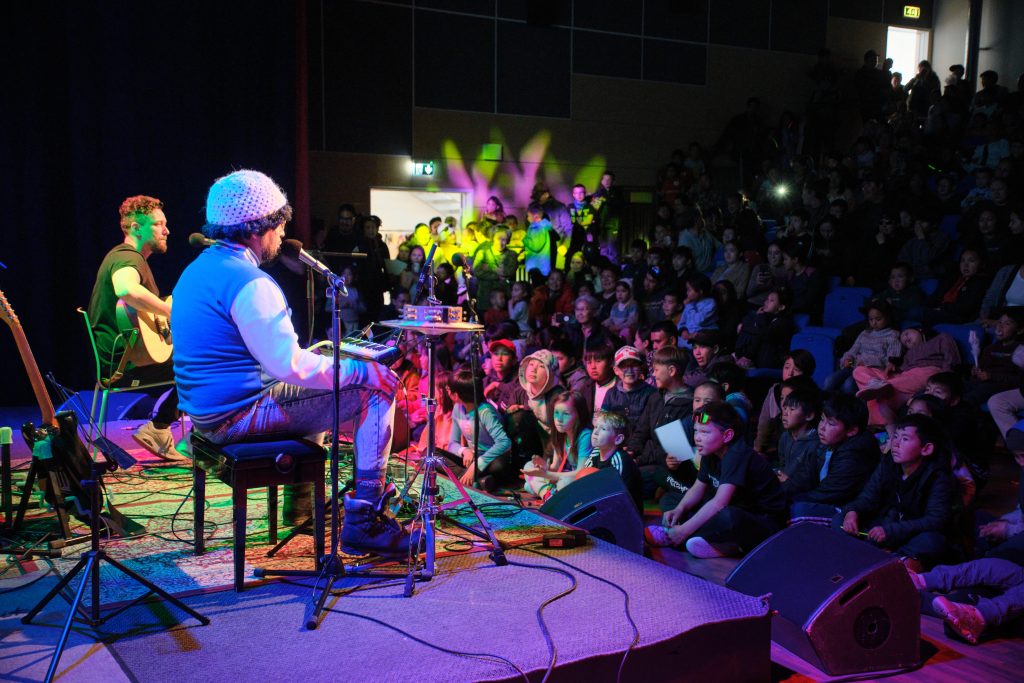 Hinnarik playing in Taseralik Culture Centre, Sisimiut